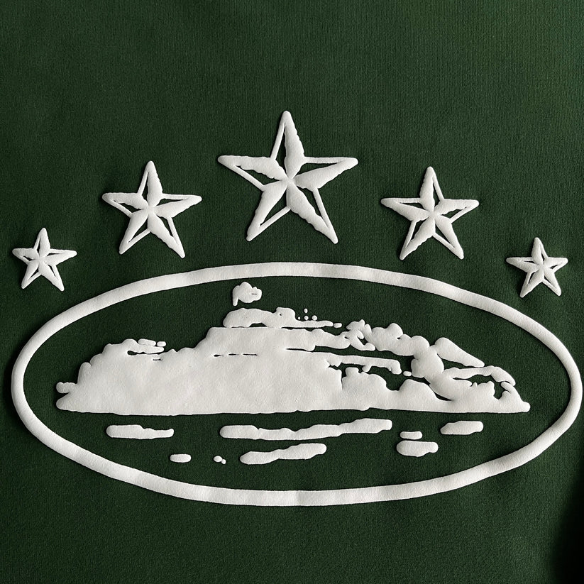 Corteiz 5 Starz Alcatraz Hoodie - (GREEN) - Image 3