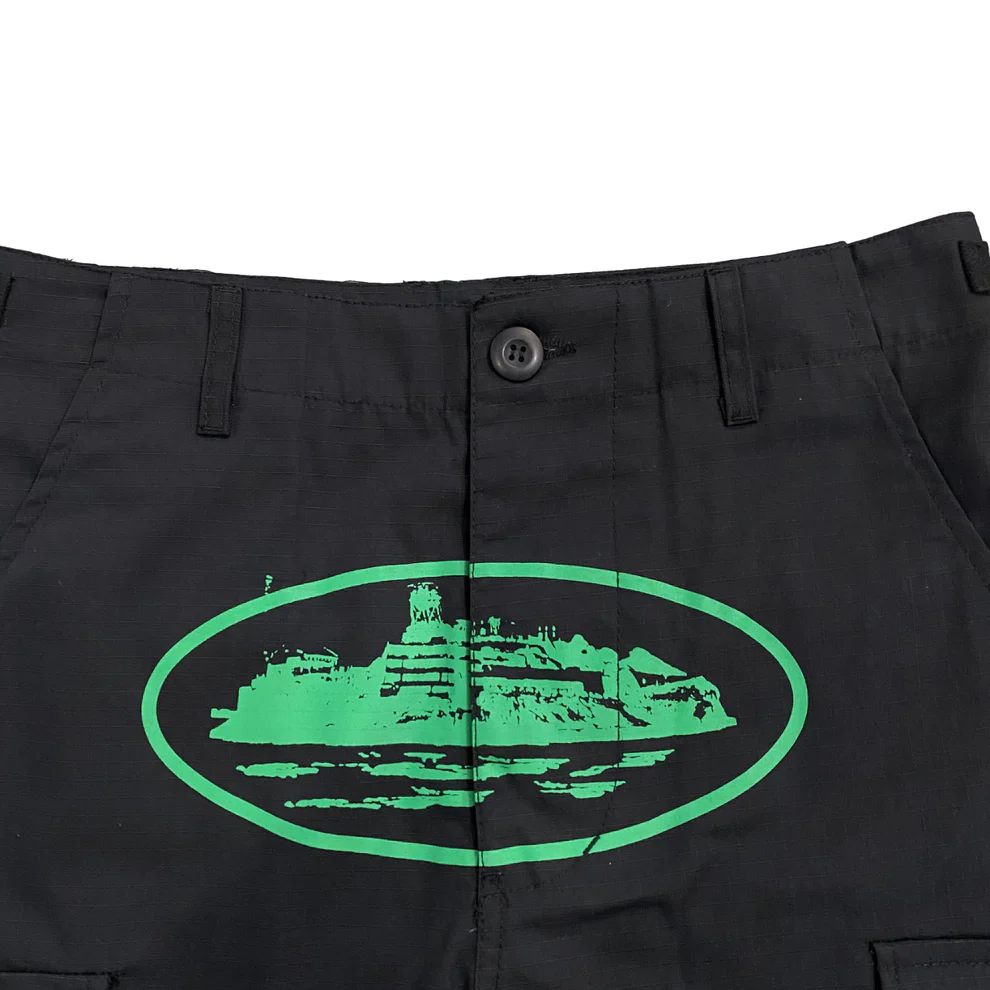 Corteiz Cargo Short - Black/Green - Image 3