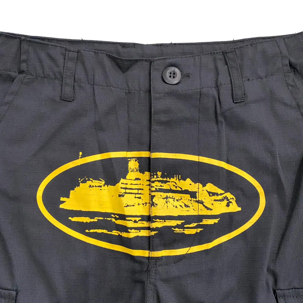 Corteiz Cargo Short - Black/Yellow - Image 3