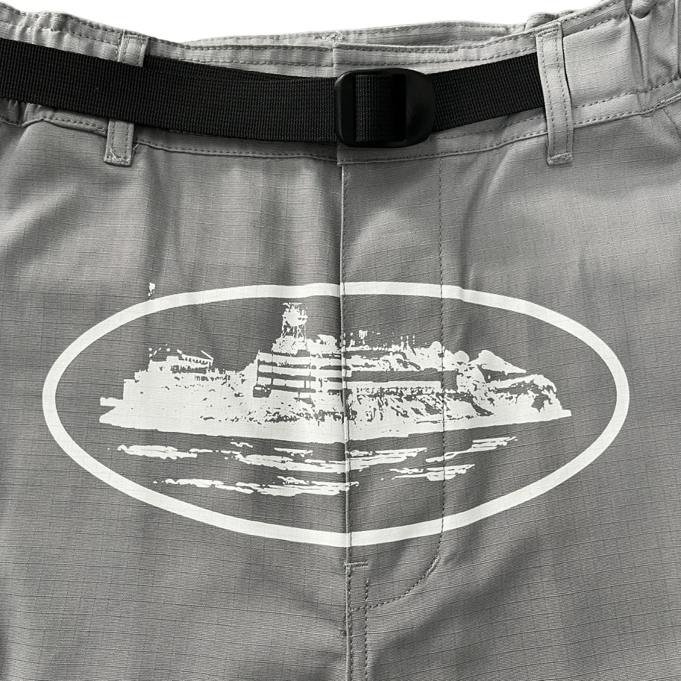 Corteiz Cargo Short - Grey/White - Image 3