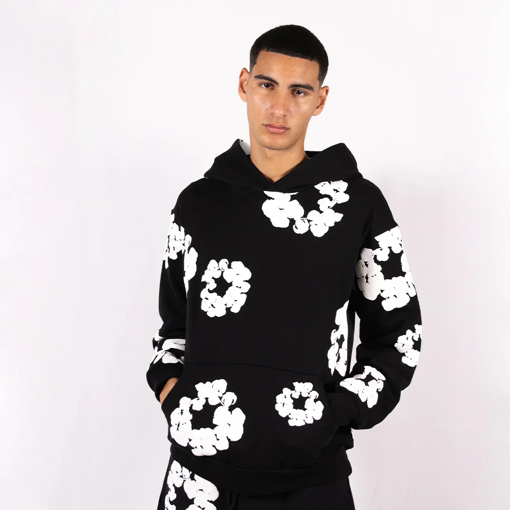 Denim Tears Hoodie The Cotton Wreath Black - Image 3