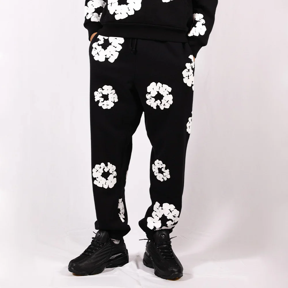 Denim Tears Jogging Trousers The Cotton Wreath Black - Image 3