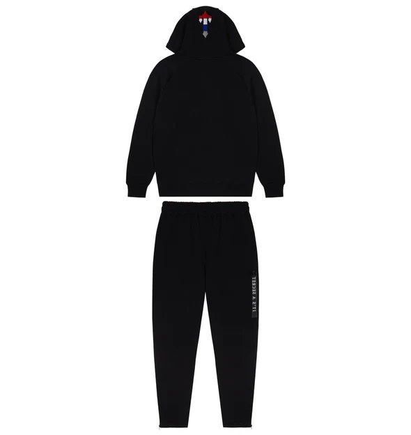 Trapstar Chenille Decoded 2.0 Hooded Tracksuit - Black Revolution - Image 2