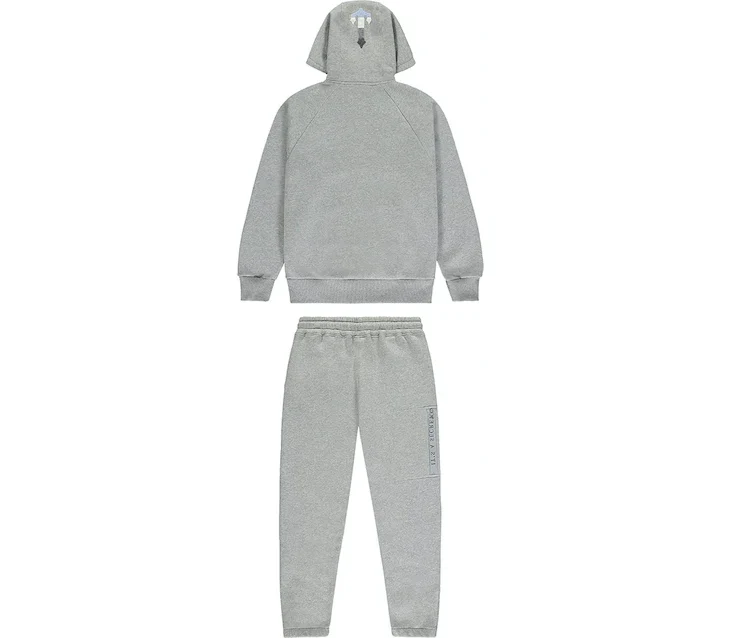 Trapstar Chenille Decoded 2.0 Hooded Tracksuit - Grey / Ice Blue - Image 2