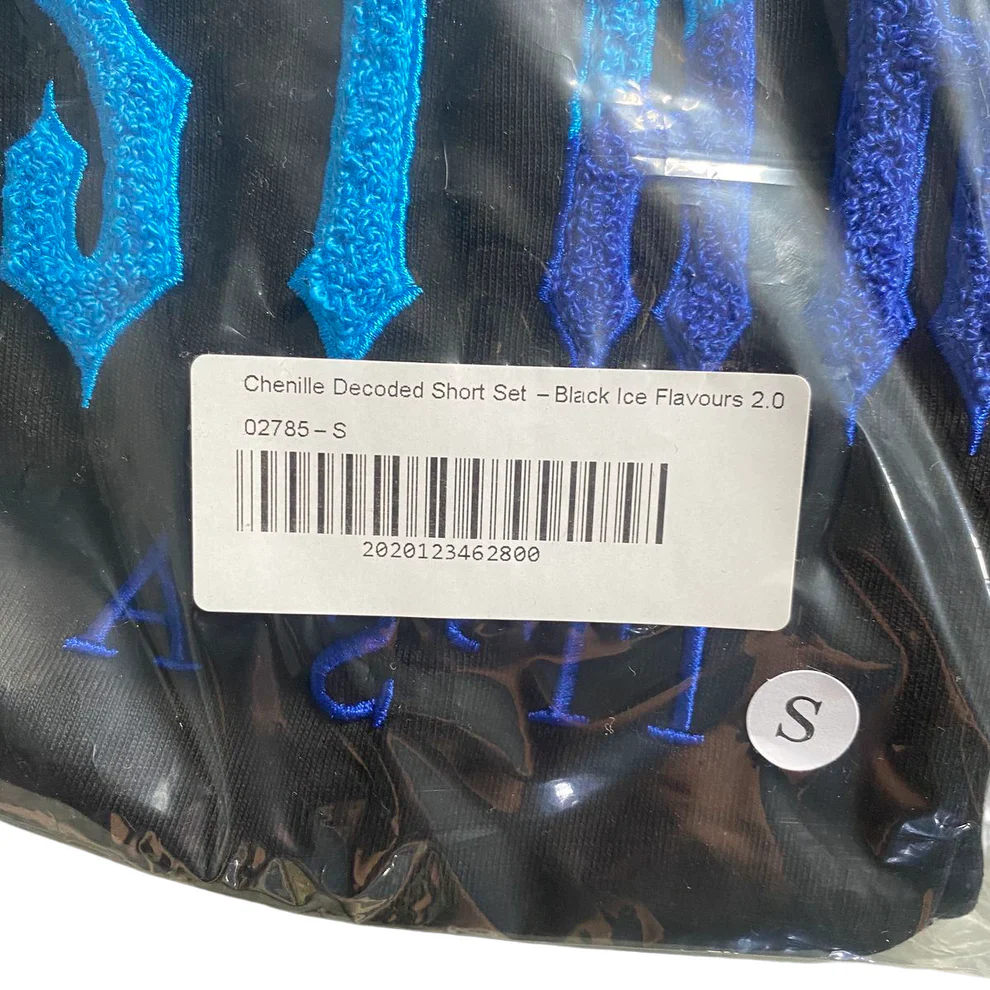Trapstar Chenille Decoded 2.0 Short Set - Black/Ice Flavours - Image 3