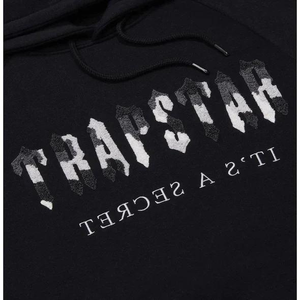 Trapstar Chenille Decoded Hooded Tracksuit - Black Camo Edition - Image 3