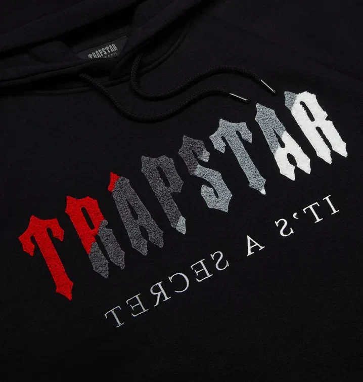 Trapstar Chenille Decoded Hooded Tracksuit - Black/Red - Image 3