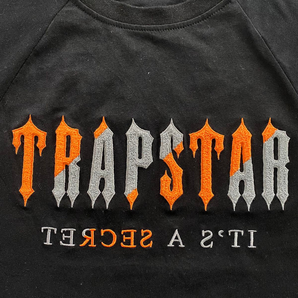 Trapstar Chenille Decoded Short Set - Black/Orange - Image 3
