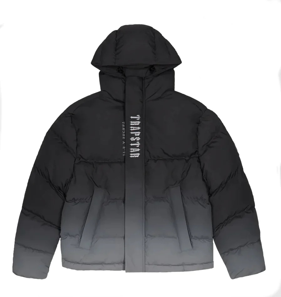 Trapstar Decoded Hooded Puffer Jacket 2.0 - Black Gradient - Image 2