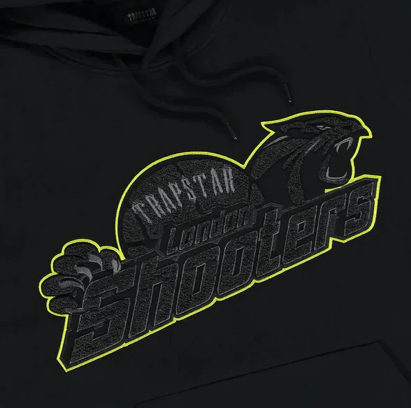 Trapstar Shooters Hooded Tracksuit - Black Lime - Image 3