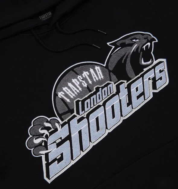 Trapstar Shooters Hooded Tracksuit - Black / Sky Blue - Image 3
