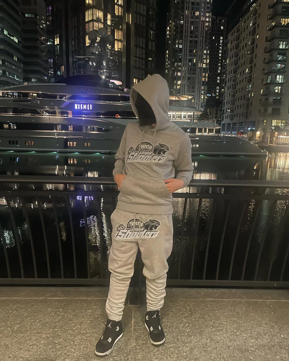 Trapstar Shooters Hooded Tracksuit - Grey / Sky Blue - Image 4