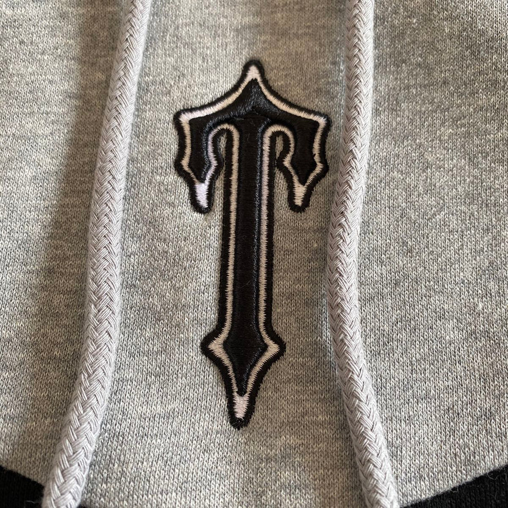 Trapstar V-Stripe Hooded Tracksuit - Grey / White / Black - Image 3
